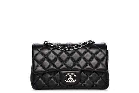 chanel rectangular flap quilted diamond mini black outfits